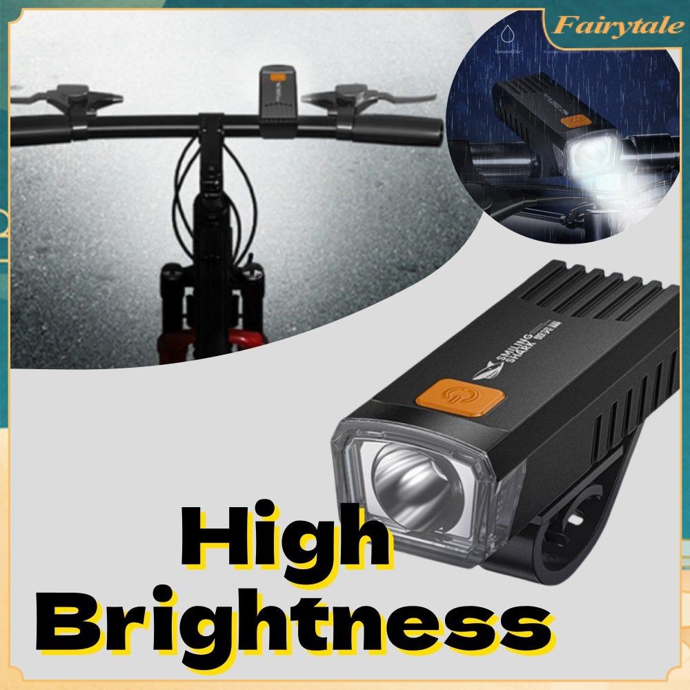 Road Bike/mountain Bike LED Headlights USB Charging Set Outdoor Riding Four-gear Adjustment Large Flood Night Riding Light 【Fairytale】