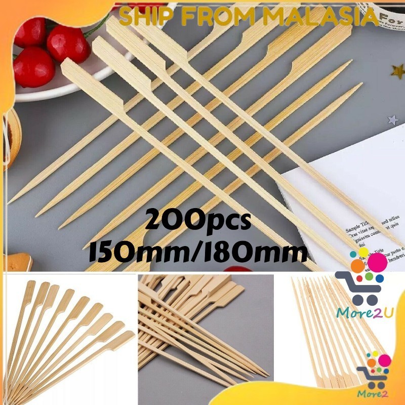 [200pcs] LIDI Sate Bambu Makanan Tongkat Buluh / Oden Skewer Stick /Bamboo Fruit Skewer/ Oden Skewer Stick