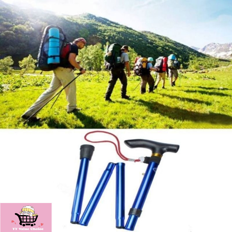 ️[Ready Stock]Folding Light Trekking Poles Hiking Pole Walking Stick Tongkat Hiking Climbing Stick