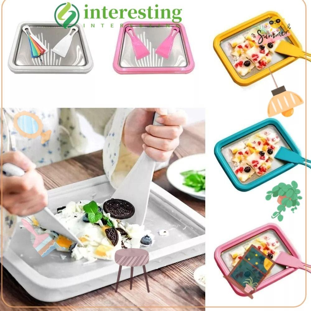 INTERESTING Ice Cream Maker, Sweet Spot Roller Pan Convenient Sorbet Maker,  Home Mini Plug-free Frozen Yogurt Maker