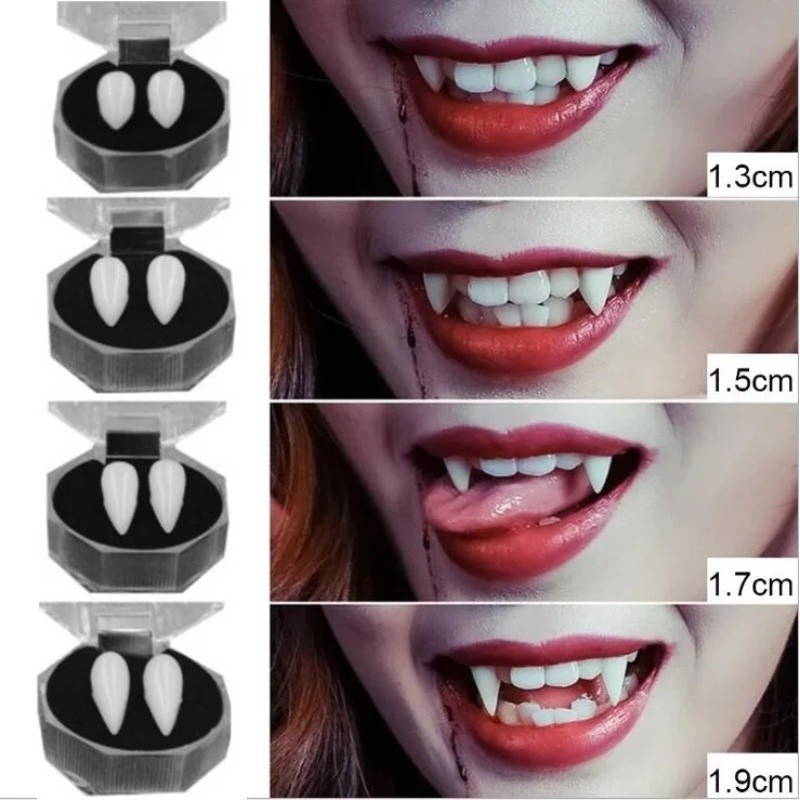 1 Pair Vampire Teeth Fangs Dentures Props Halloween Costume Props False Teeth