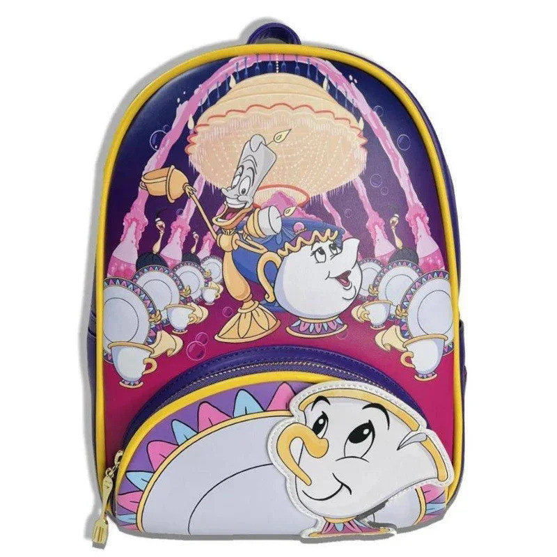 In Stock Disney Loungefly Beauty & Beast Backpack Children's Satchel Women's Satchel Purse Casual Bag Toddler Backpack Gift