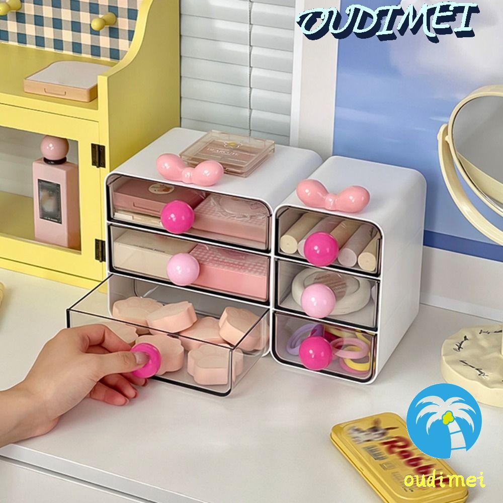 OUDIMEI Supplies Debris Storage Rack, INS 3-Layer Desktop Storage Box, Stationery Supplies Dustproof Save Space Large Capacity Stationery Storage Box Bedroom