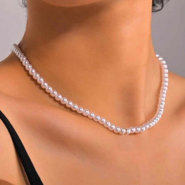 Apparels Online 6MM BELLA MAURICA PEARL CHOKER NECKLACE FOR WOMEN pearl necklace