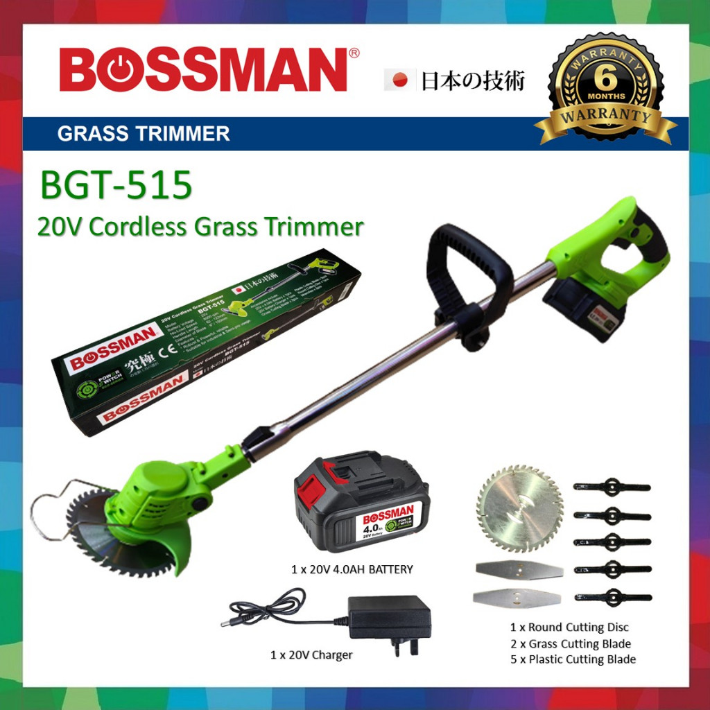 Bossman 20V Cordless Grass Trimmer BGT515/Mesin Potong Rumput Battery/Mesin Galas Bateri