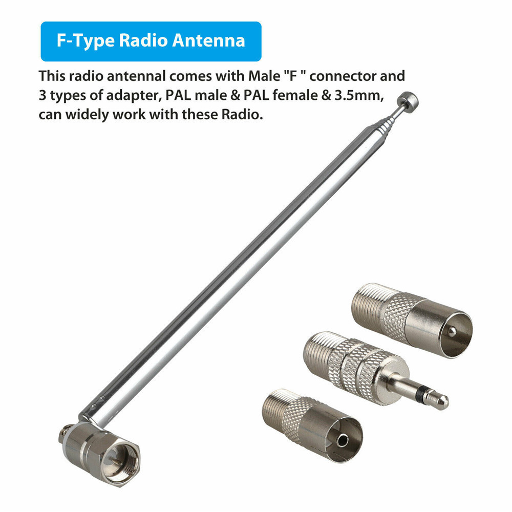 Premium Essential Telescopic Antenna FM 86-106MHz Aerial Wave 5V 10W TV/3.5 Adapter F Type Radio 75 Ohm Purpose Reliable - Image 4