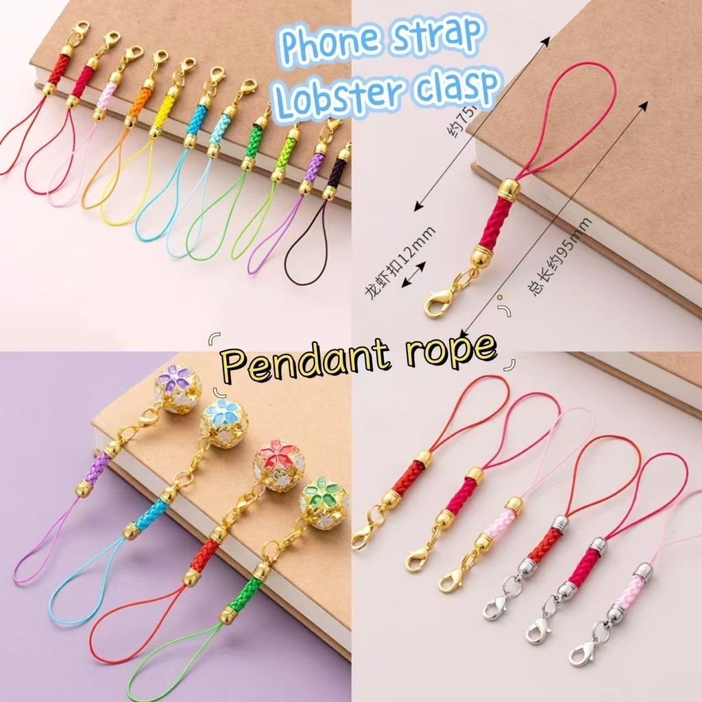Colorful Mobile Phone Hanging Rope Lobster Buckle Gold Hanging Rope Cartoon Corn Weaving Rope Doll Creative Gift Decoration Wish Bottle Hanging Rope DIY Material Accessories