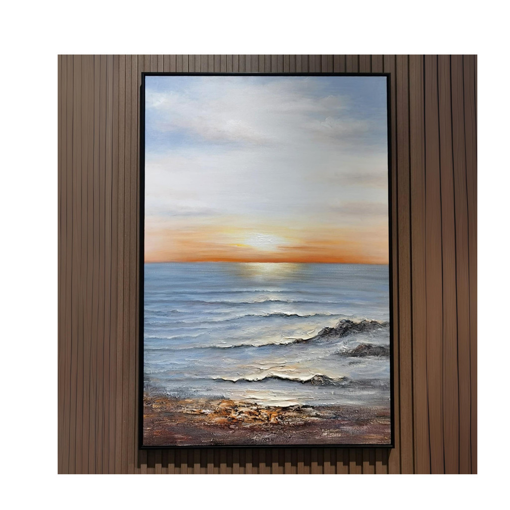 RCF 120x80cm Landscape Framed Canvas Oil Painting|Seni Dinding Buatan Motif Pemandangan