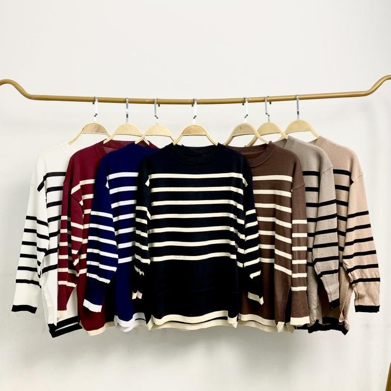 QFM Elnaura Knitted Striped Top (A606)