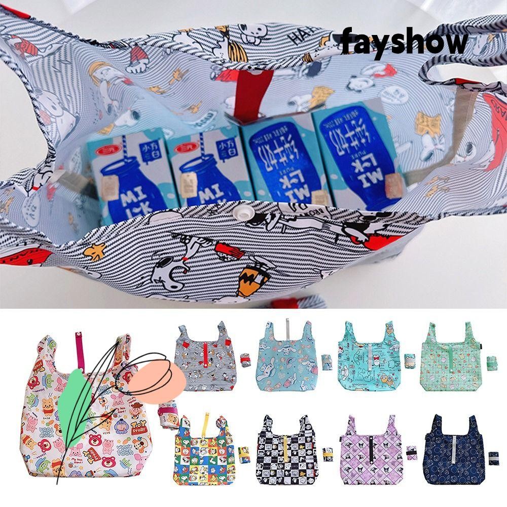 FAYSHOW Storage Bag, Cartoon Foldable Shopping Bag, Reusable Multi Purpose Recycle Eco-Friendly Handbag Indoor Outdoor