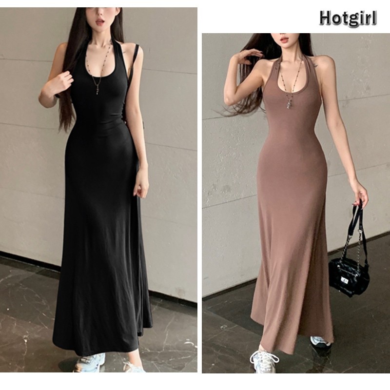 【READY STOCK AT  Johor】 Hotgirl⭐Summer backless dress with slim waist and elegant long skirt