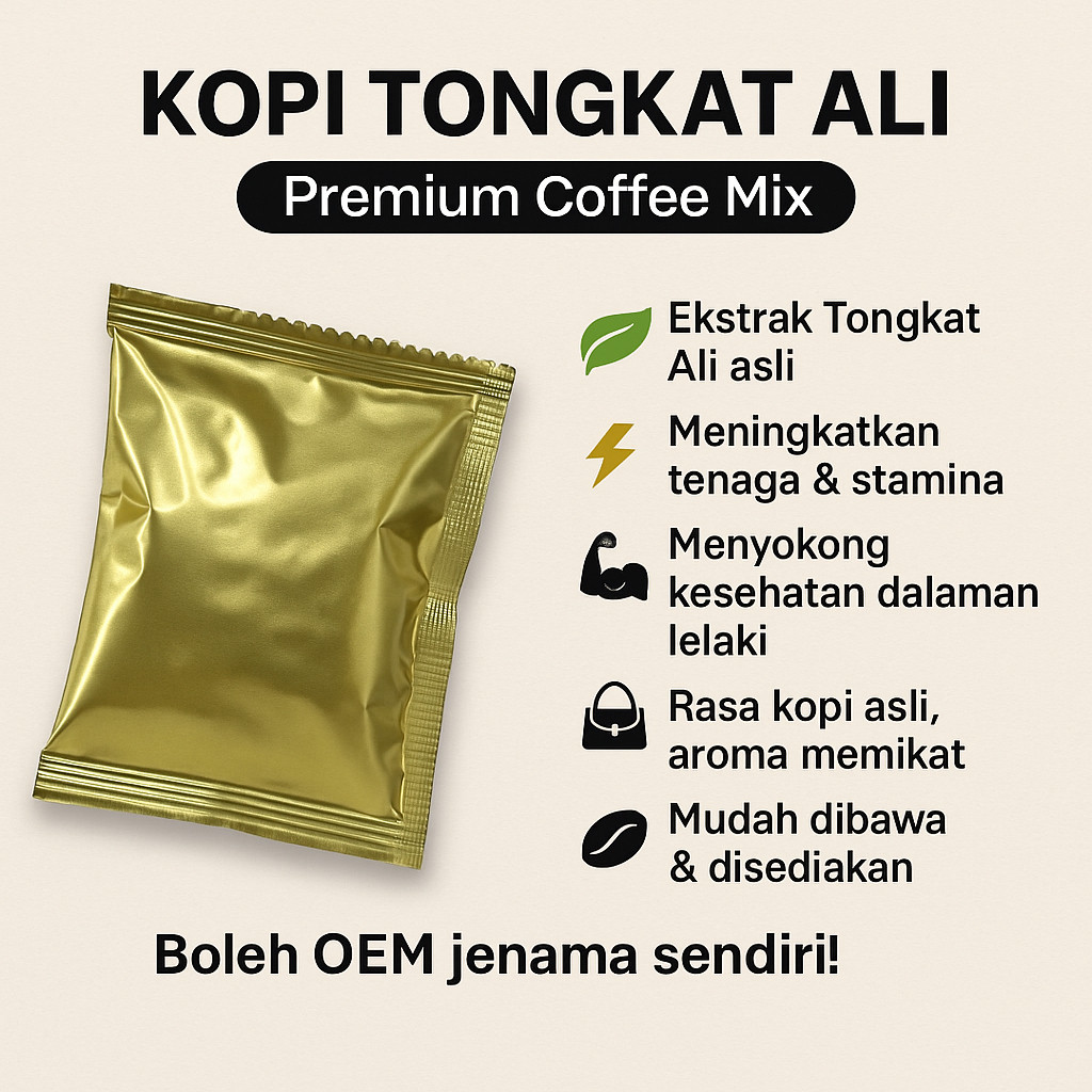 TRIAL PACK | KOPI TONGKAT ALI ASLI – Tenaga & Stamina, 20g Sachet