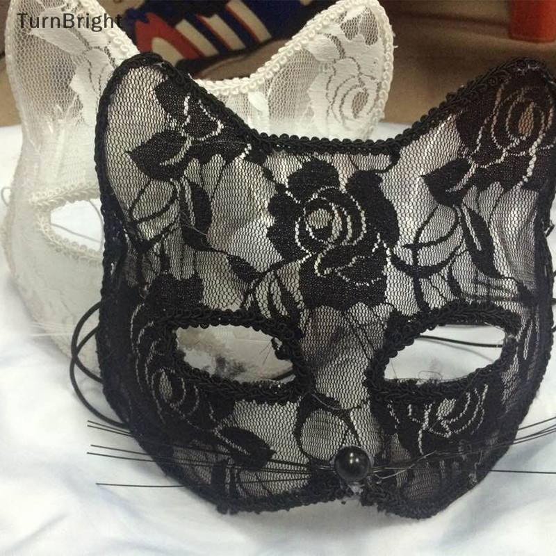 [TurnBright] Halloween Cosplay Fox Mask Lace Sexy Eye Mask Animal Mask Half Face Lace Cat Mask Women Sex Toys For Couple [MY]