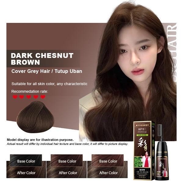 3 in 1 Hair Dye Color Permanent Hair Color Telus Air Tutup Uban Cover Grey Hair Pewarna Rambut 400ml
