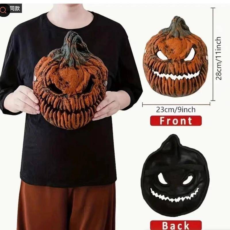 Halloween Pumpkin Head Lampshade Mask Horror and Scary Pumpkin Ghost Face Ball Carnival Play Mask COS Prop