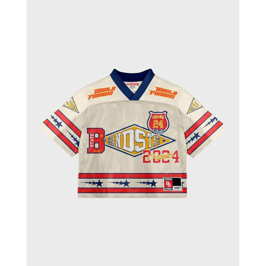 American Harajuku Trendy Y2K English Printed Baseball Sports Short-sleeved Men's Loose Casual Street T-shirt Football Jersey