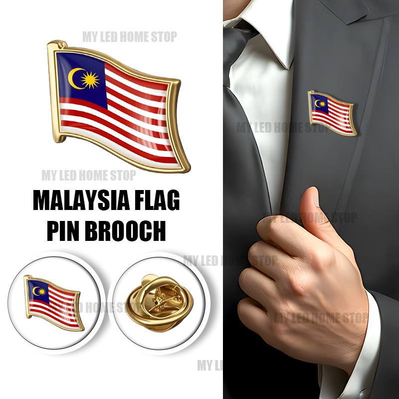 【Local delivery】Malaysia Brooch Flag floating flagMetal Metal Badge national flag Malaysian Decoration