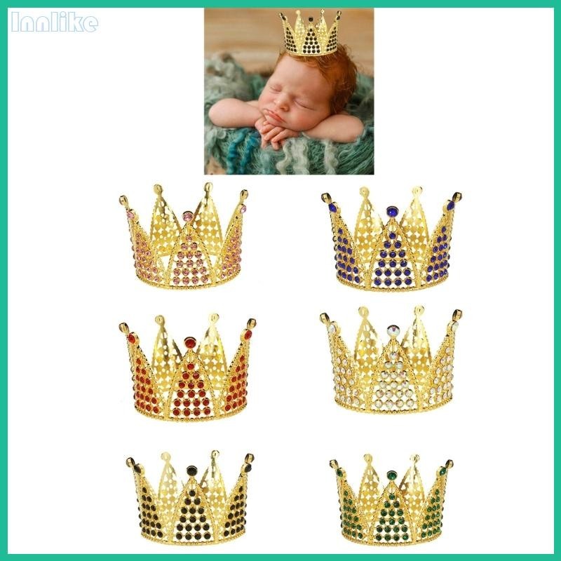 INN Sparkling Crown Elegant Alloy Crown Crown Decoration for Newborn Photoshoots Cake SmashSessions Royalty to Celebrate