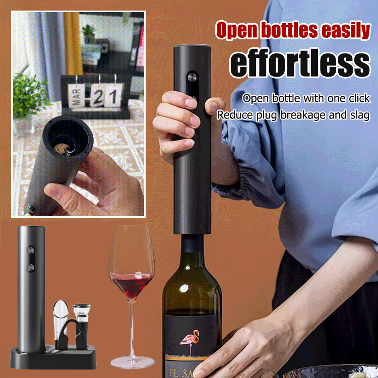 【Hot sale】Electric wine bottle opener set Electric Corkscrew Automatic Powered Cork Remover Kit 电动葡萄酒红酒开瓶器