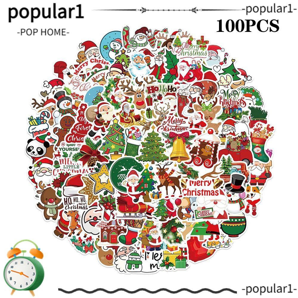 POP 100pcs Sticker Guitar Raincoat Year Santa Cartoon