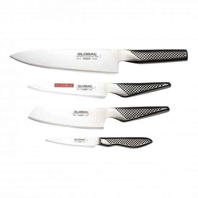 Global Knife Set 4 Pieces & Magnetic Rack G-251138/M30