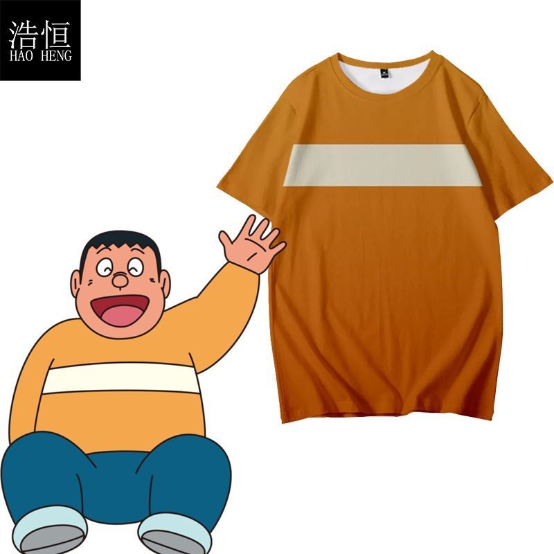 Anime Doraemon cos Clothing Merchandise Fat Tiger Layered Men Women Short-Sleeved Outer Wear T-Shirt Clothes 5820