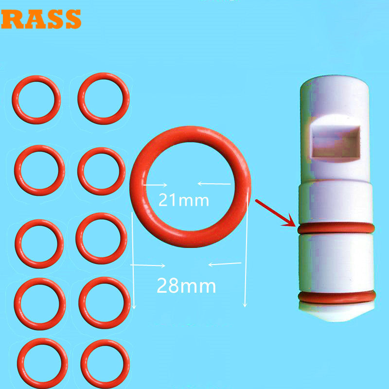 HKLHDZ  Outer Diameter 28mm 10 PCS Silicone Sealing Rings Corrugated Sleeve Red Color O Shaped Gaskets BQL Ice Cream Maker Parts