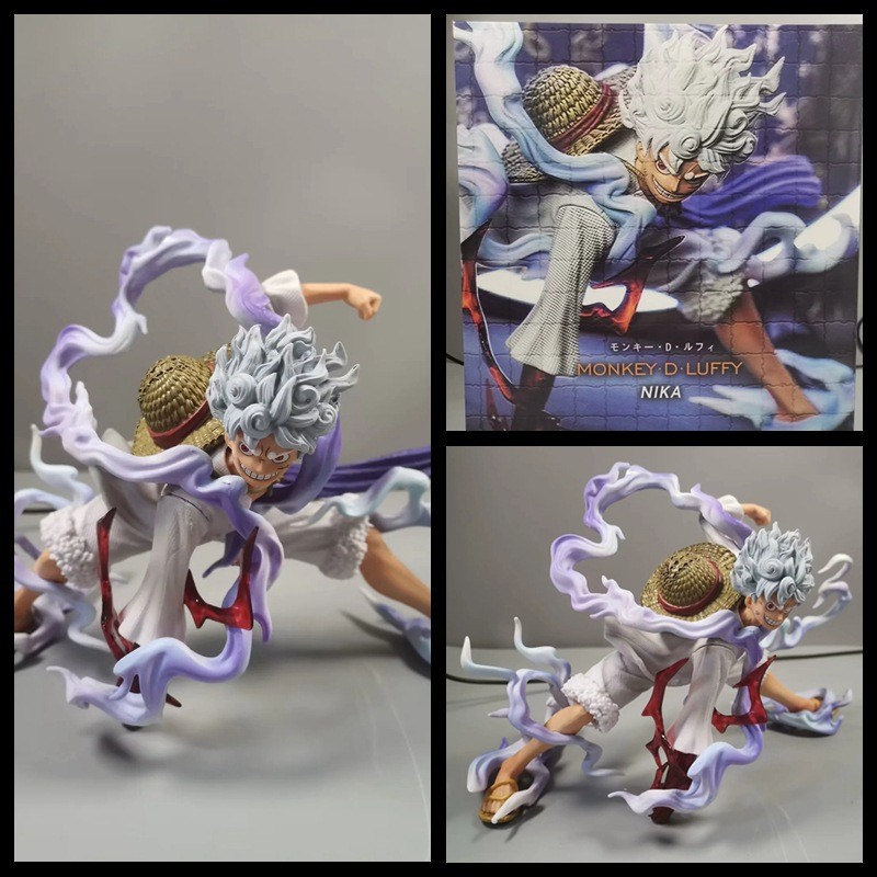 Shipping from Selangor 16cm One Piece Luffy Gear 5 Sun God Nika Action Figure Anime Figure COD Stock Cosplay Action Figure Model Dolls Toys For Kids Gifts Collections Car Ornament