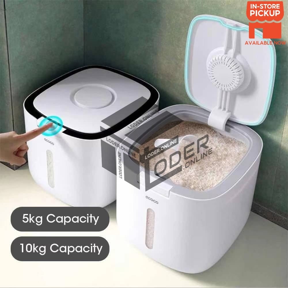 LODER Ecoco Rice Storage Container Box 5kg 10kg Insect Moisture Proof Sealed  Bekas Beras  Rice Box 米桶 chinese new year