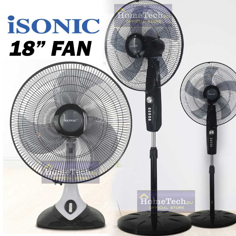 ISONIC 18 INCH TABLE FAN STAND FAN KIPAS MEJA 18 KIPAS DIRI 18 INCI POWERFUL STRONG WIND 5 BLADE