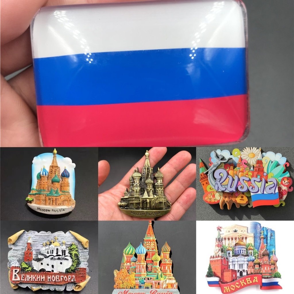 Magnetic Refrigerator Stickers Russian Nanny Baby Panoramic Tourist Souvenirs Russia Refrigerator Stickers Go Abroad Send Friends Gifts Three-Dimensional Resin Magnetic Stickers Novgo Rhodes