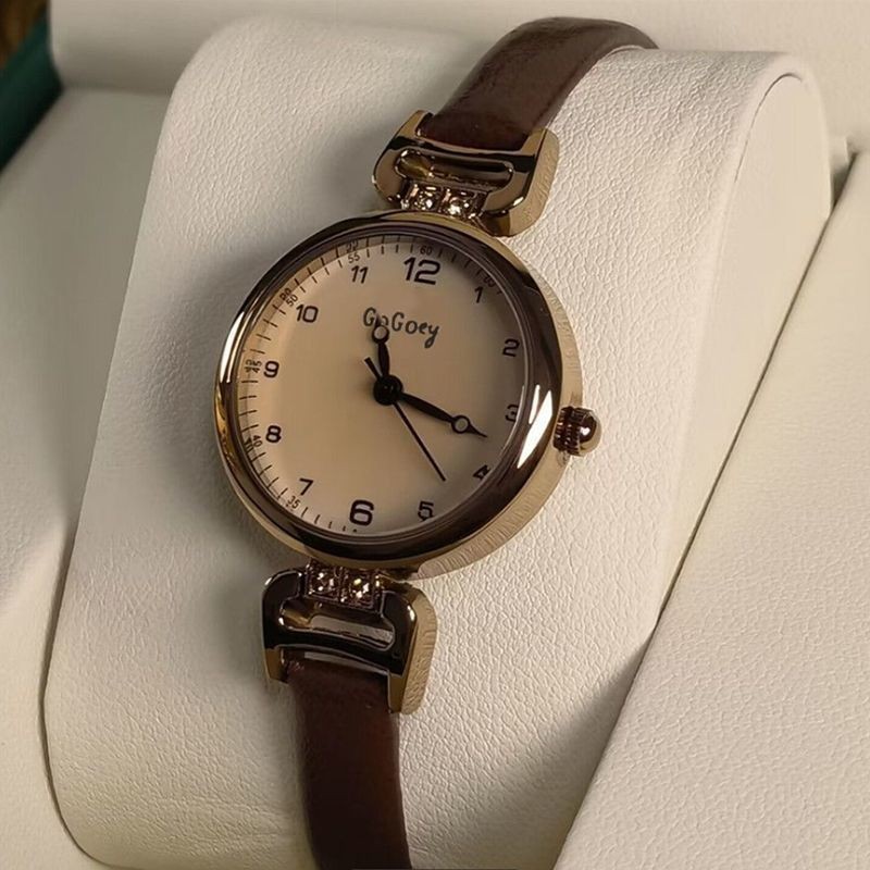 Kegllect Ladies Classic Pointer Quartz Watch Women Vintage Small Dial Watches PU Leather Strap Wristwatch for Girls Jam Tangan Perempuan