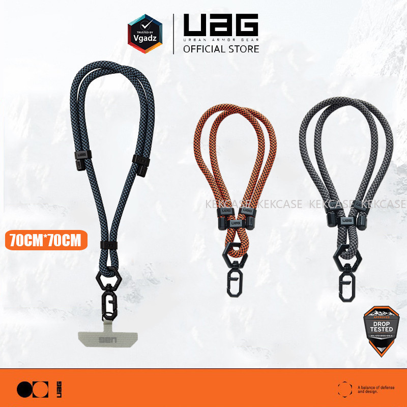 UAG Safety Lock Buckle Alloy Material Hand Ring Universal Woven Drawstring for Phone Case with Pacth Outdoor Sports Loss Prevention Short Hand Rope Lanyard