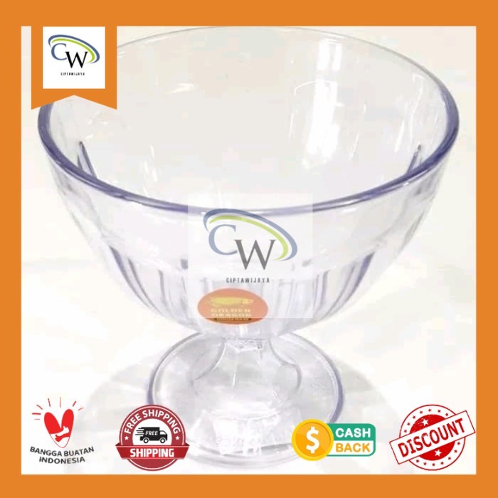 Glass/fruit Soup Bowl/Ice Teler Acrylic/Mica Dragon Brand 540 Ml fill 6