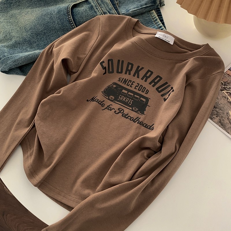 【READY STOCK ATJohor】 Hotgirl⭐Women's Slim Fit Long Sleeve T-Shirt Pleated Top