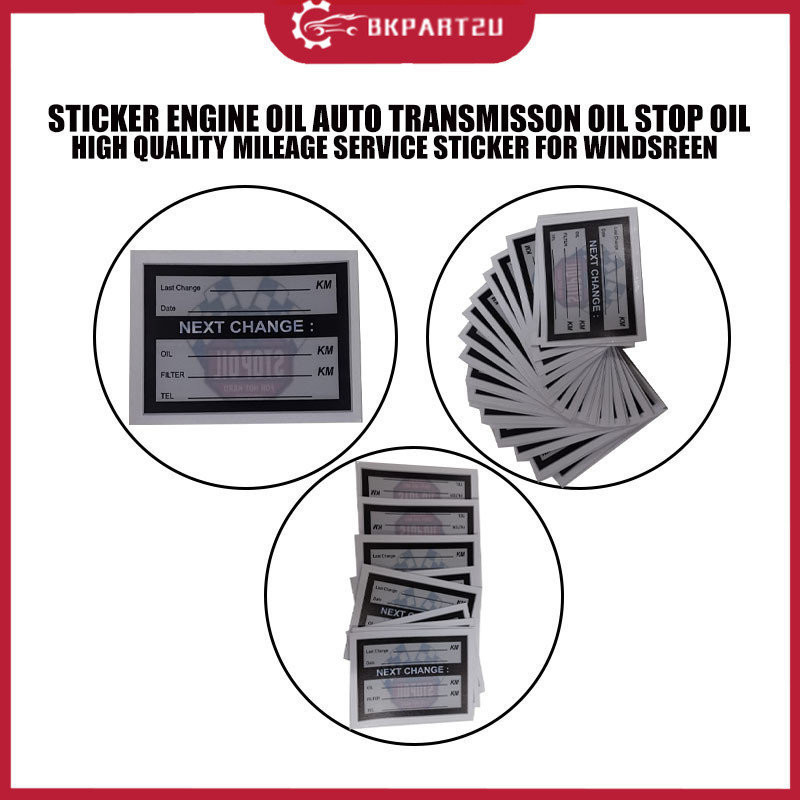 STICKER MILEAGE SERVICE STICKER ENGINE OIL AUTO TRANSMISSON OIL FOR WINDSREEN PRICE PER PCS