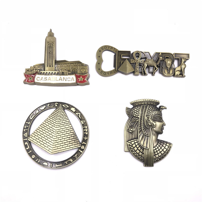 8.15#Egyptian Pyramid Pharaoh Bottle Opener Morocco Metal Magnetic Refridgerator Magnets Magnet Tourist Souvenir