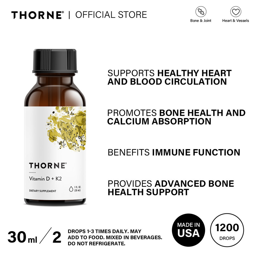 Thorne Vitamin D + K2 Liquid 1200 Drops