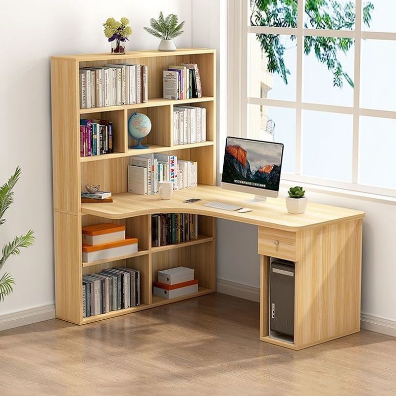 Corner Desk Home Desktop Computer Desk Bedroom L-Shaped Student Bookshelf Integrated Combination Study Writing Desk电脑桌