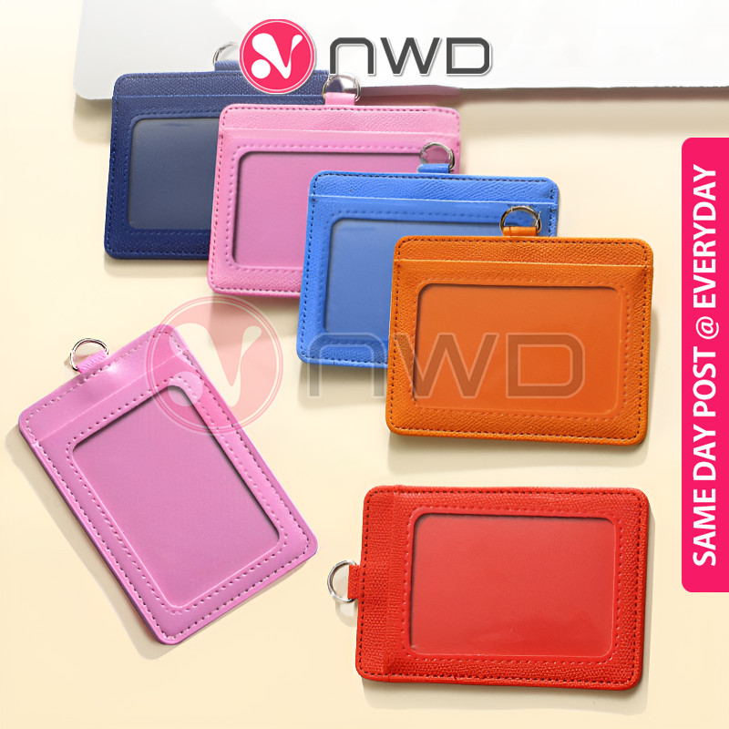 《 》 Double Sided PU Leather ID Card Holder Name Tag Wallet Case Pemegang Kad ID 卡套 NWD