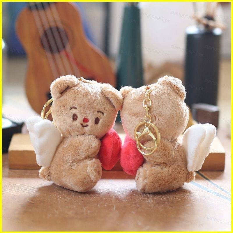 BX Cute Love Flying Butter Bear teddy bear plush pendant Backpack charm keychain birthday gift for girl