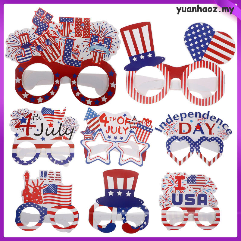 Cosplay Party Eyeglasses 4th of July Independence Day Paper Patriotic Decors Novelty yuanhaoz