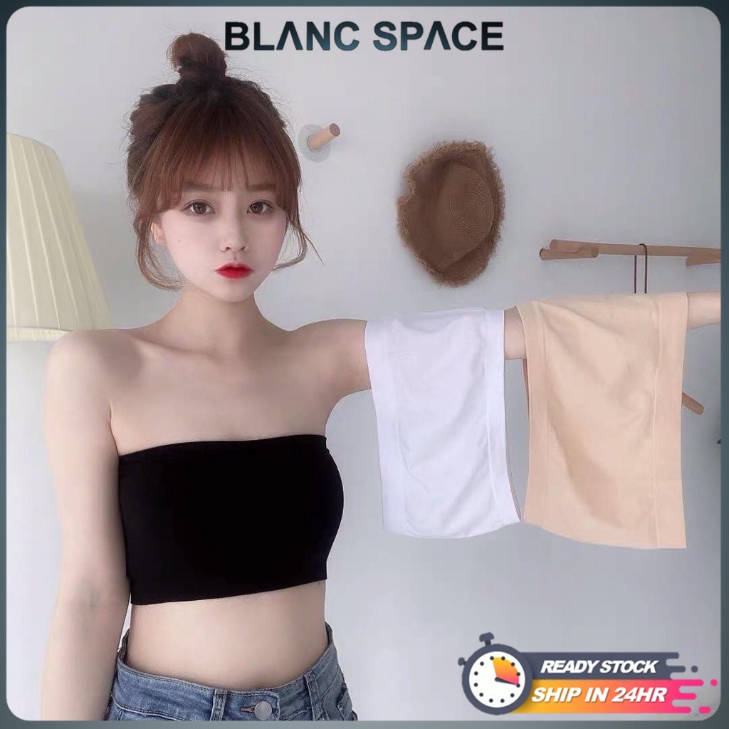 [BS] Cotton Seamless Chest Wrapped One-piece Tube Top Solid Color One-piece Bra Bottoming Anti-fade Tube Top