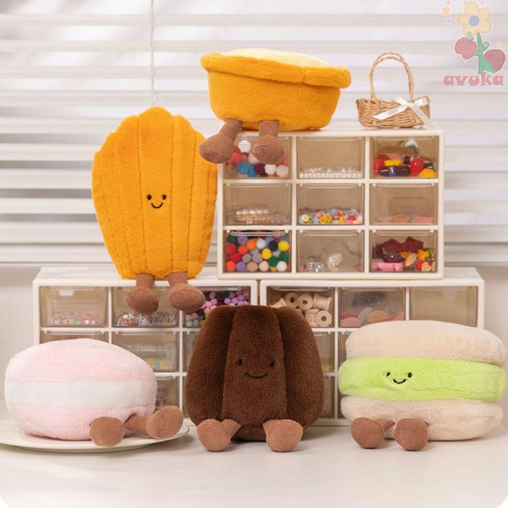 AVUKA Cartoon Dessert Plush Dolls, PP Cotton Fluffy Simulation Dessert Party Plush Toy, Cute|Egg Tart Plushies Doll Ins Dessert Plush Cartoon Toys Children Girls Boys