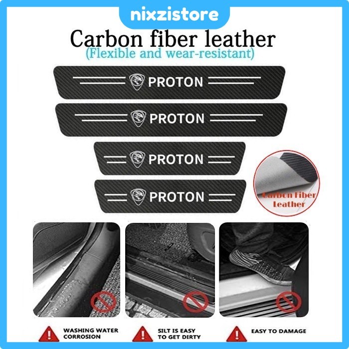 Carbon Fiber [4pc/set] Side Door Step Protector DIY Perodua Alza Axia Aruz myvi Bezza Viva Accessories Akseso