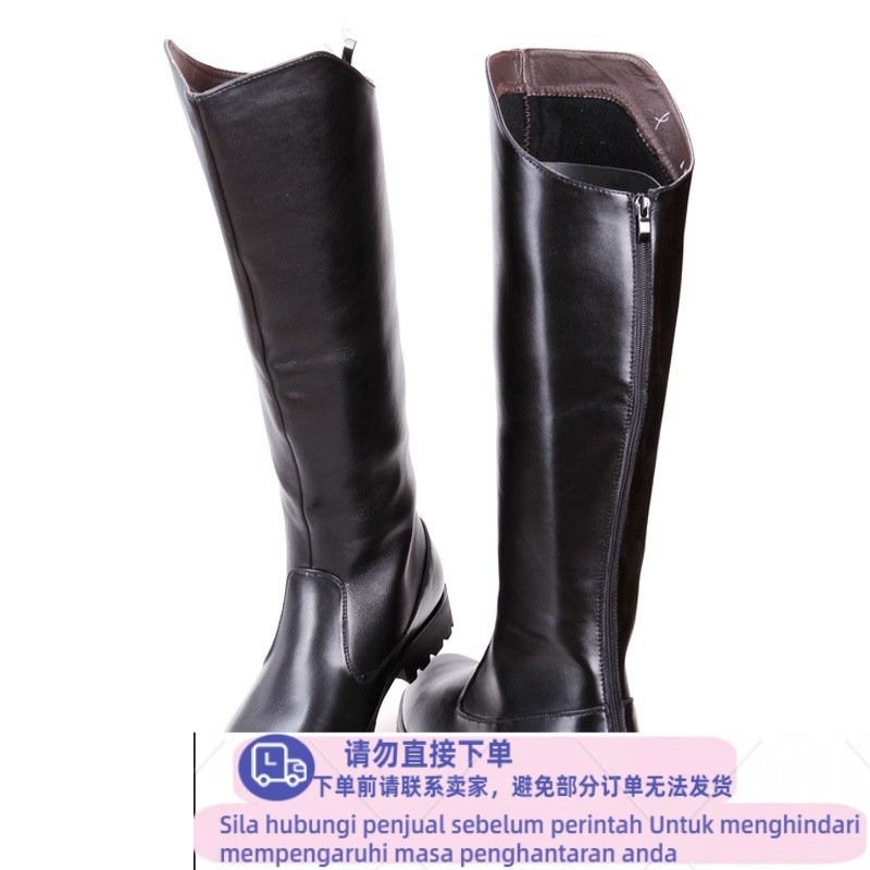 Get 7% coupon+gift】MORE Boots Men British Military Army Honour Guard Motorcycle Riding Equestrian Mens Boots Knee High C