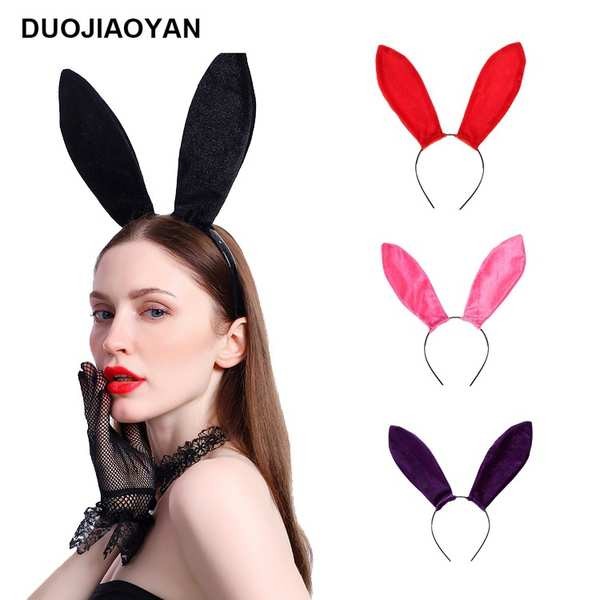 What a glamorous new bunny girl velvet cat bunny ears black halloween christmas headband tiaraaosha1.tw20241010112231