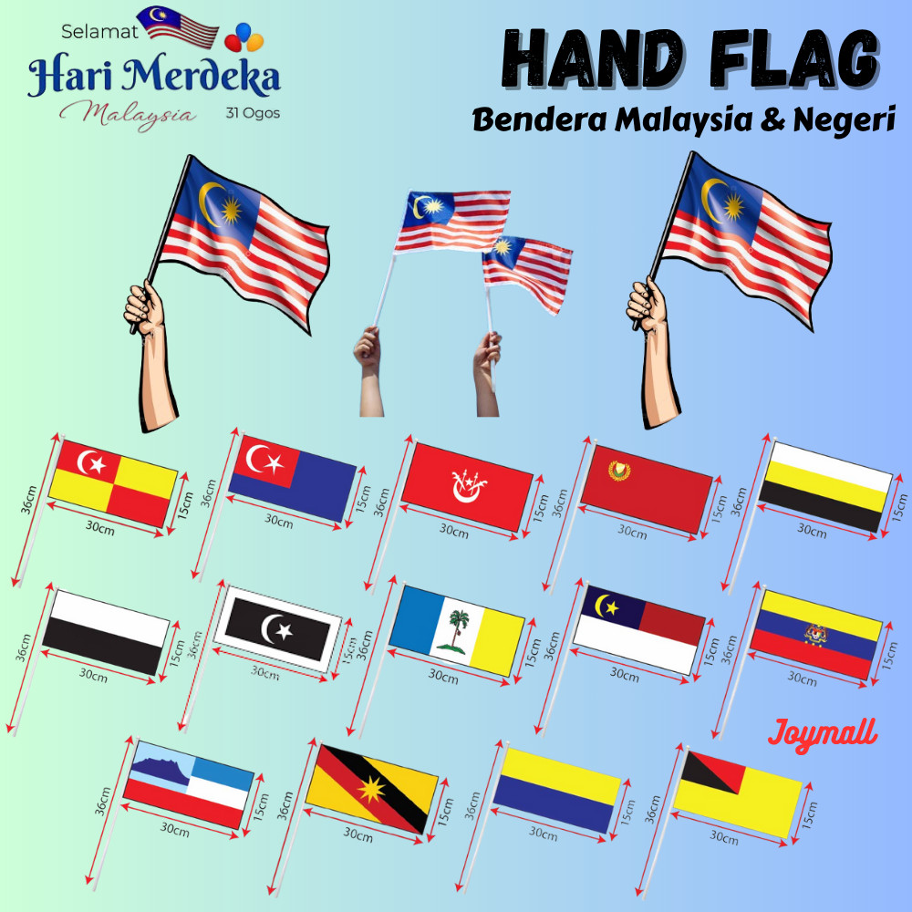 【Joymall】Hand Flag Malaysia Bendera Malaysia Bendera Negeri Bendera Tangan Malaysia Handflag Merdeka Jalur Gemilang