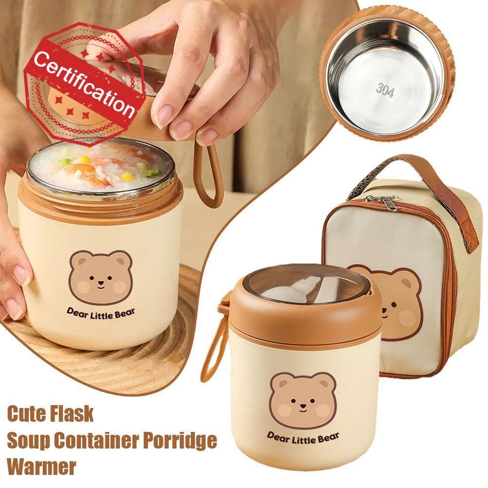 530ml Outdoor Insulated Cup Cute Flask Soup Cup Container Porridge Warmer Food Container 304 T4q6 