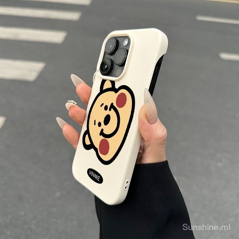 Pooh bear head untuk kes telefon bimbit iPhone15/14promax 11 Apple 13pro/12pro separuh tutup set